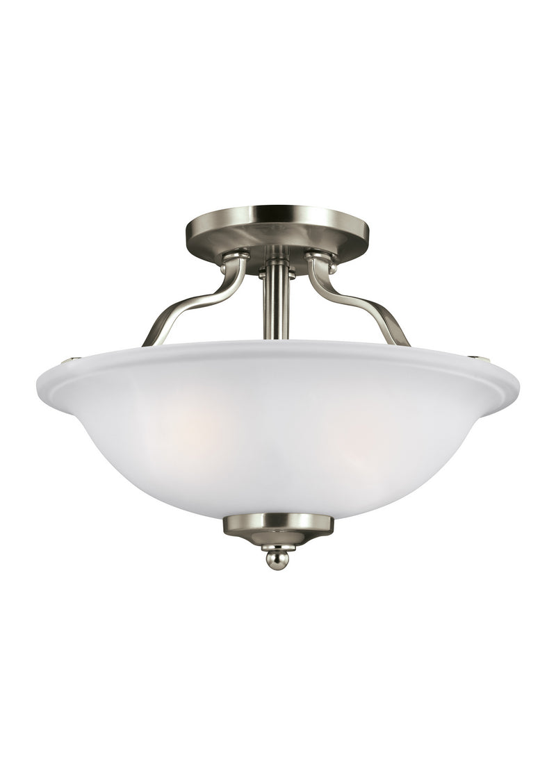 Generation Lighting - 7739002-962 - Two Light Semi-Flush Mount - Emmons - Brushed Nickel