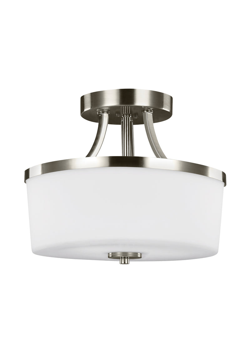 Generation Lighting - 7739102-962 - Two Light Semi-Flush Convertible Pendant - Hettinger - Brushed Nickel