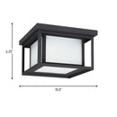 Two Light Outdoor Flush Mount<br /><span style="color:#4AB0CE;">Entrega: 4-10 dias en USA</span><br /><span style="color:#4AB0CE;font-size:60%;">PREGUNTE POR ENTREGA EN PANAMA</span><br />Collection: Hunnington<br />Finish: Black