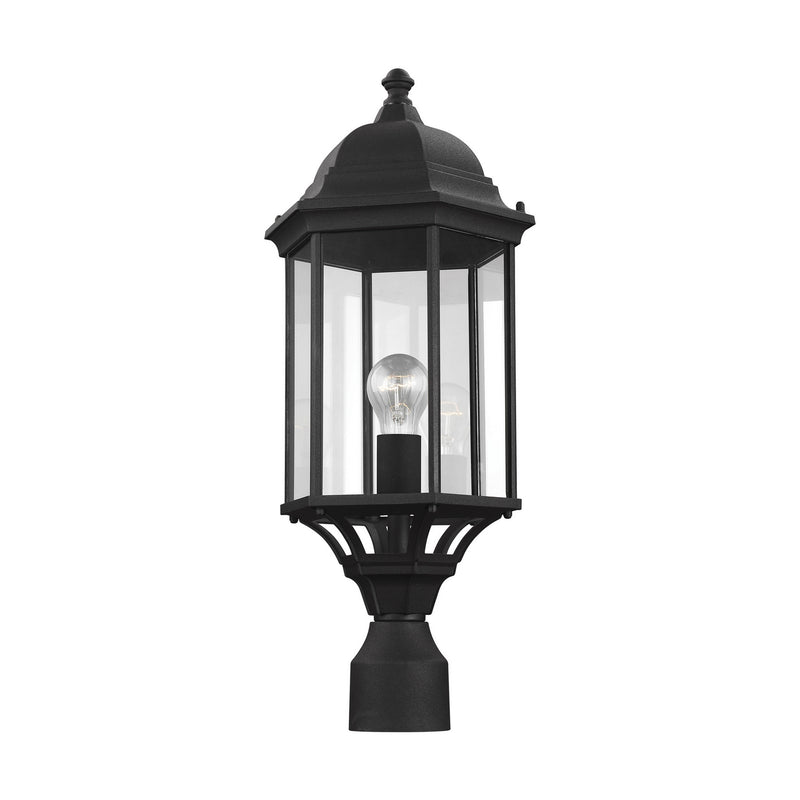 One Light Outdoor Post Lantern<br /><span style="color:#4AB0CE;">Entrega: 4-10 dias en USA</span><br /><span style="color:#4AB0CE;font-size:60%;">PREGUNTE POR ENTREGA EN PANAMA</span><br />Collection: Sevier<br />Finish: Black