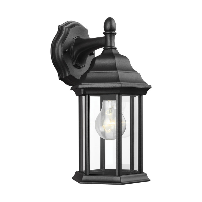 One Light Outdoor Wall Lantern<br /><span style="color:#4AB0CE;">Entrega: 4-10 dias en USA</span><br /><span style="color:#4AB0CE;font-size:60%;">PREGUNTE POR ENTREGA EN PANAMA</span><br />Collection: Sevier<br />Finish: Black