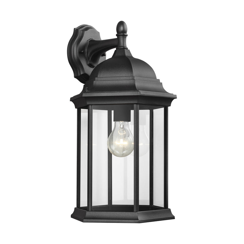 One Light Outdoor Wall Lantern<br /><span style="color:#4AB0CE;">Entrega: 4-10 dias en USA</span><br /><span style="color:#4AB0CE;font-size:60%;">PREGUNTE POR ENTREGA EN PANAMA</span><br />Collection: Sevier<br />Finish: Black