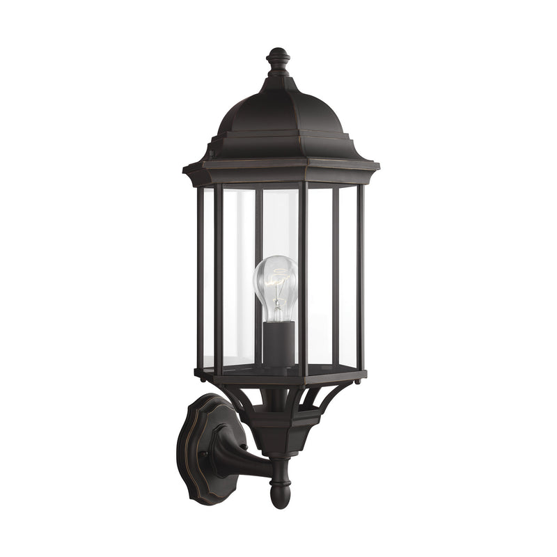 One Light Outdoor Wall Lantern<br /><span style="color:#4AB0CE;">Entrega: 13-14 semanas en USA</span><br /><span style="color:#4AB0CE;font-size:60%;">PREGUNTE POR ENTREGA EN PANAMA</span><br />Collection: Sevier<br />Finish: Antique Bronze