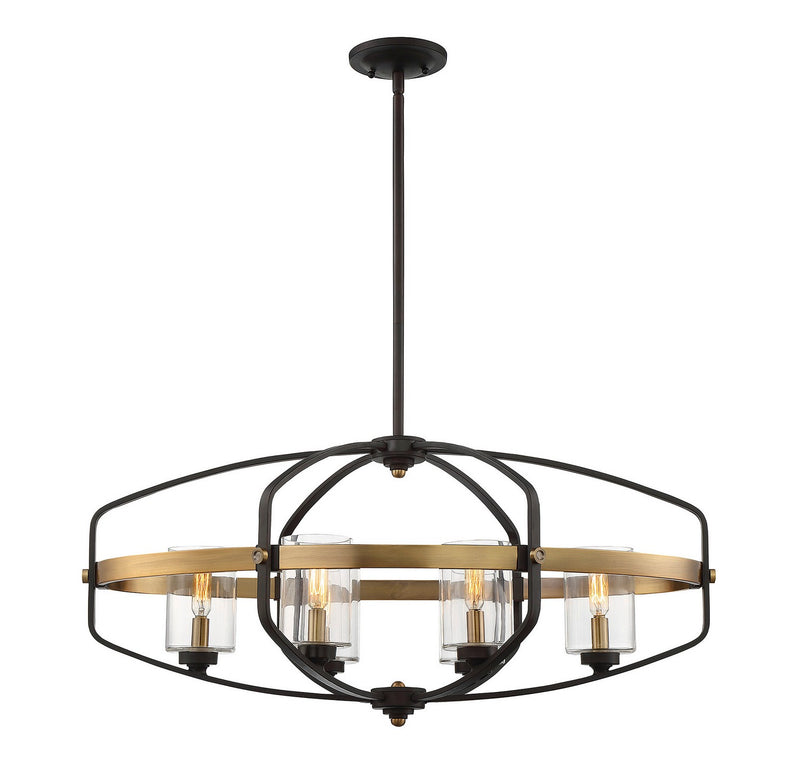 Six Light Linear Chandelier<br /><span style="color:#4AB0CE;">Entrega: 4-10 dias en USA</span><br /><span style="color:#4AB0CE;font-size:60%;">PREGUNTE POR ENTREGA EN PANAMA</span><br />Collection: Kirkland<br />Finish: English Bronze and Warm Brass