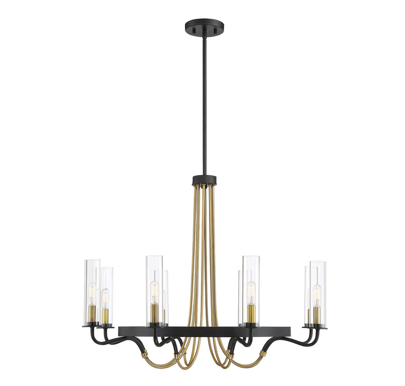 Eight Light Chandelier<br /><span style="color:#4AB0CE;">Entrega: 4-10 dias en USA</span><br /><span style="color:#4AB0CE;font-size:60%;">PREGUNTE POR ENTREGA EN PANAMA</span><br />Collection: Kearney<br />Finish: Vintage Black with Warm Brass