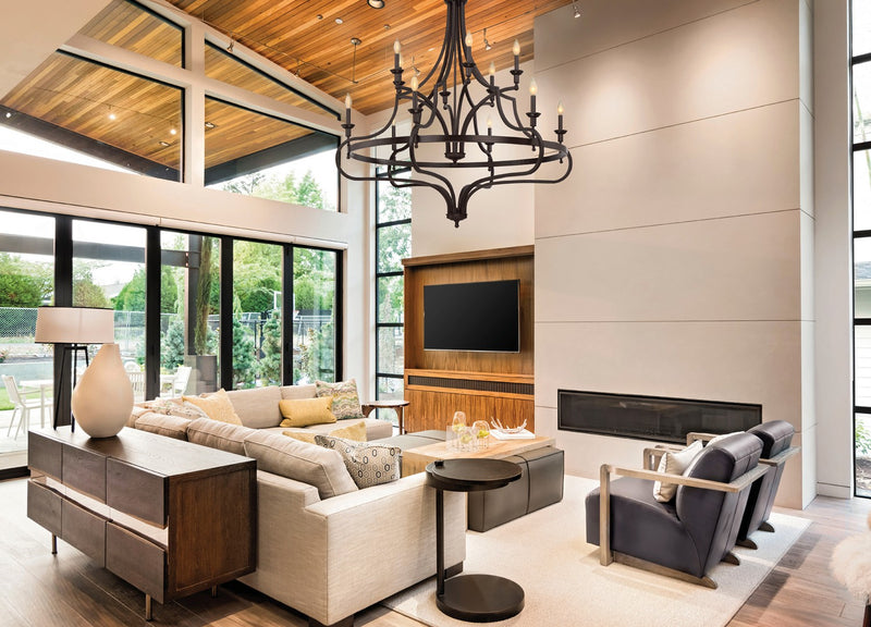 12 Light Chandelier<br /><span style="color:#4AB0CE;">Entrega: 4-10 dias en USA</span><br /><span style="color:#4AB0CE;font-size:60%;">PREGUNTE POR ENTREGA EN PANAMA</span><br />Collection: Shields<br />Finish: English Bronze