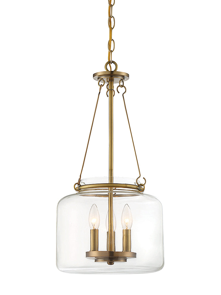 Savoy House - 7-9006-3-322 - Three Light Pendant - Akron - Warm Brass