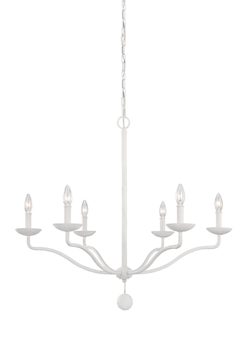 Six Light Chandelier<br /><span style="color:#4AB0CE;">Entrega: 4-10 dias en USA</span><br /><span style="color:#4AB0CE;font-size:60%;">PREGUNTE POR ENTREGA EN PANAMA</span><br />Collection: Annie<br />Finish: Plaster White