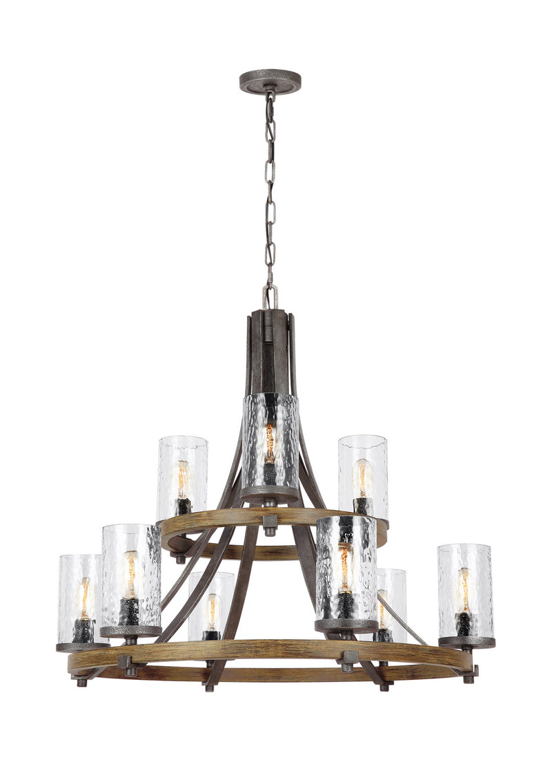 Nine Light Chandelier<br /><span style="color:#4AB0CE;">Entrega: 4-10 dias en USA</span><br /><span style="color:#4AB0CE;font-size:60%;">PREGUNTE POR ENTREGA EN PANAMA</span><br />Collection: Angelo<br />Finish: Distressed Weathered Oak / Slate Grey Metal