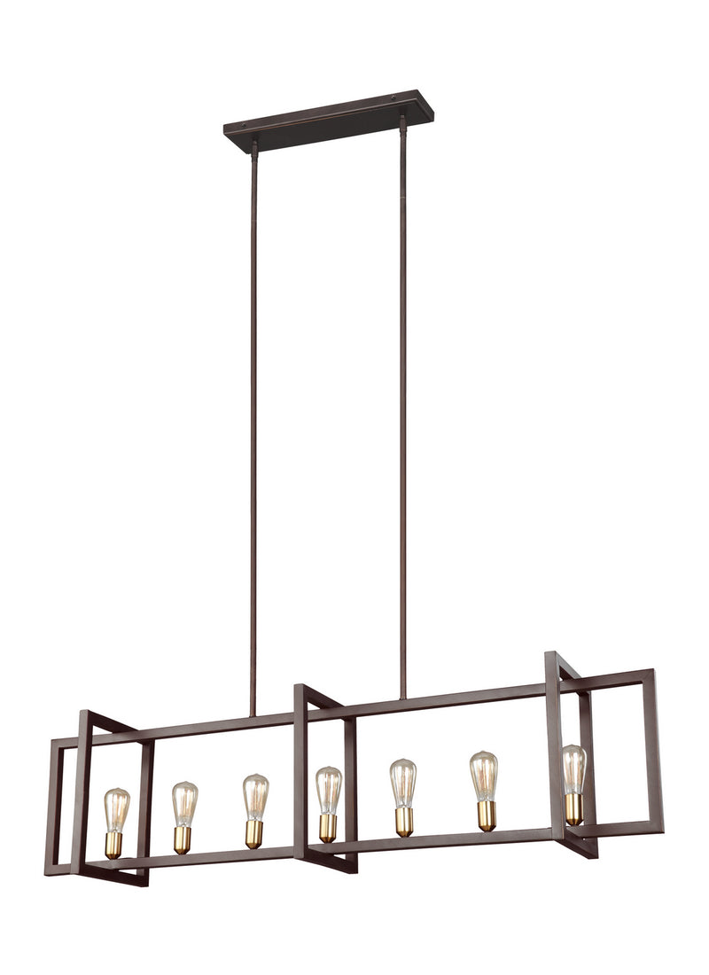 Seven Light Island Chandelier<br /><span style="color:#4AB0CE;">Entrega: 4-10 dias en USA</span><br /><span style="color:#4AB0CE;font-size:60%;">PREGUNTE POR ENTREGA EN PANAMA</span><br />Collection: Finnegan<br />Finish: New World Bronze