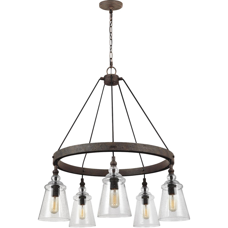 Five Light Chandelier<br /><span style="color:#4AB0CE;">Entrega: 4-10 dias en USA</span><br /><span style="color:#4AB0CE;font-size:60%;">PREGUNTE POR ENTREGA EN PANAMA</span><br />Collection: Loras<br />Finish: Dark Weathered Iron