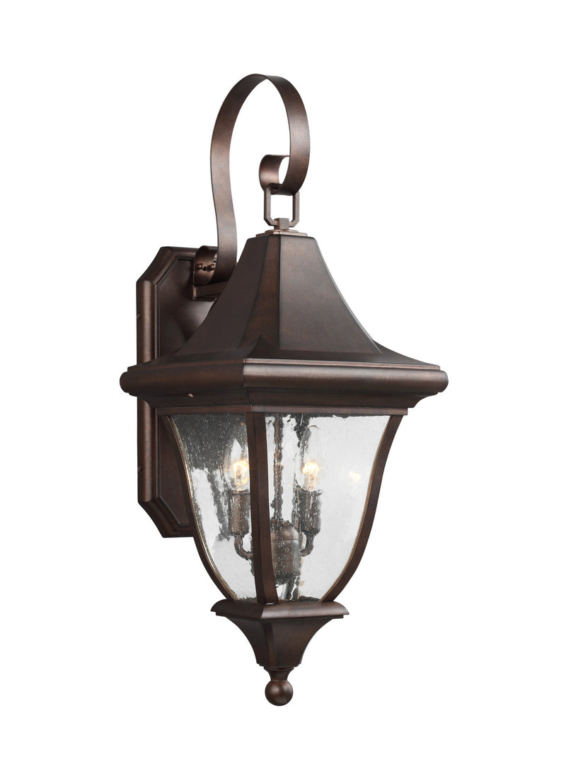 Two Light Outdoor Wall Lantern<br /><span style="color:#4AB0CE;">Entrega: 4-10 dias en USA</span><br /><span style="color:#4AB0CE;font-size:60%;">PREGUNTE POR ENTREGA EN PANAMA</span><br />Collection: Oakmont<br />Finish: Patina Bronze