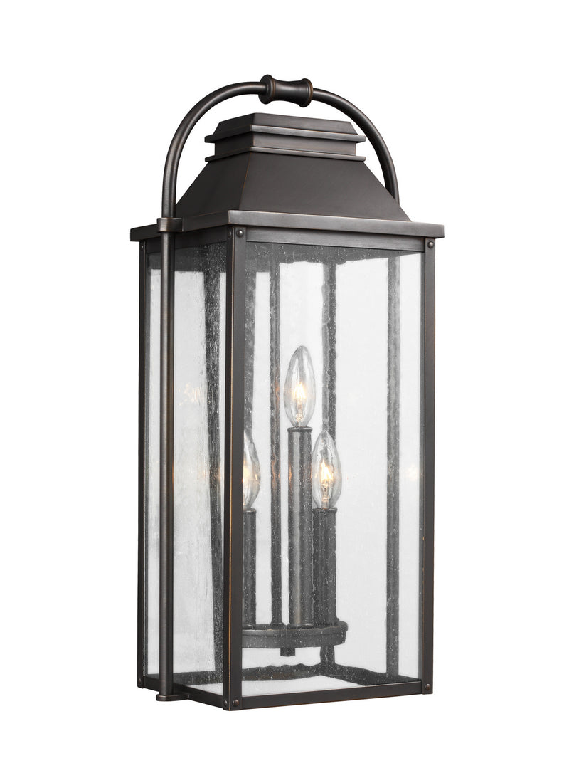 Three Light Lantern<br /><span style="color:#4AB0CE;">Entrega: 4-10 dias en USA</span><br /><span style="color:#4AB0CE;font-size:60%;">PREGUNTE POR ENTREGA EN PANAMA</span><br />Collection: Wellsworth<br />Finish: Antique Bronze