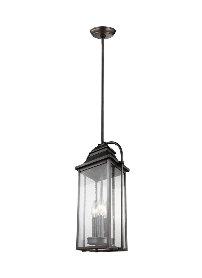 Three Light Pendant<br /><span style="color:#4AB0CE;">Entrega: 4-10 dias en USA</span><br /><span style="color:#4AB0CE;font-size:60%;">PREGUNTE POR ENTREGA EN PANAMA</span><br />Collection: Wellsworth<br />Finish: Antique Bronze