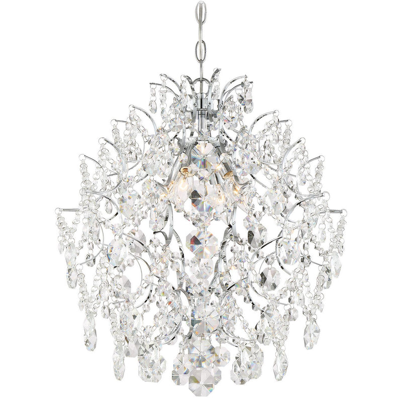 Four Light Chandelier<br /><span style="color:#4AB0CE;">Entrega: 4-10 dias en USA</span><br /><span style="color:#4AB0CE;font-size:60%;">PREGUNTE POR ENTREGA EN PANAMA</span><br />Collection: Isabella's Crown<br />Finish: Chrome