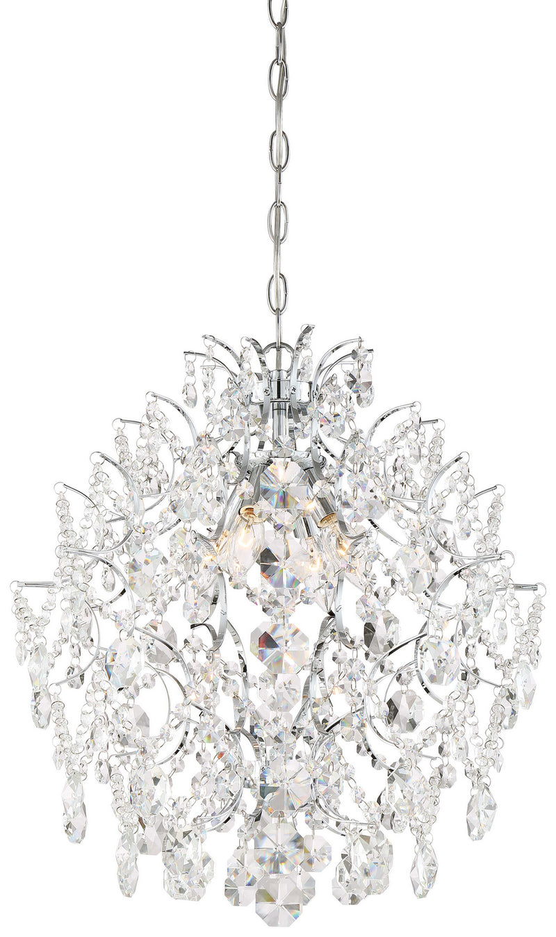 Four Light Chandelier<br /><span style="color:#4AB0CE;">Entrega: 4-10 dias en USA</span><br /><span style="color:#4AB0CE;font-size:60%;">PREGUNTE POR ENTREGA EN PANAMA</span><br />Collection: Isabella's Crown<br />Finish: Chrome