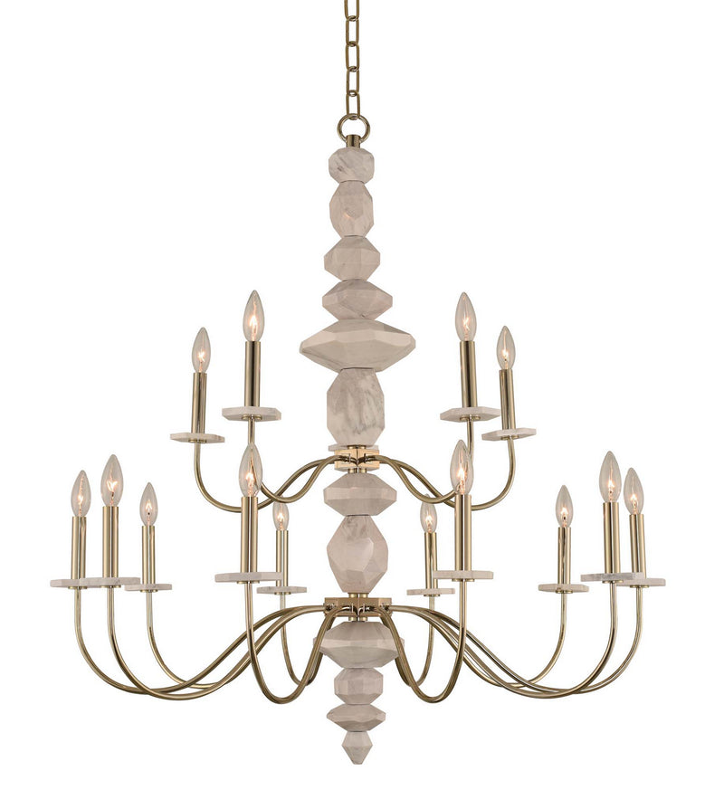 Kalco - 304852CG - 15 Light Chandelier - Carrara - Champagne Gold