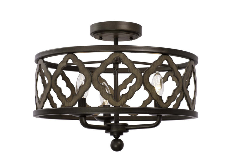 Kalco - 504841BS - Three Light Semi Flush Mount - Whittaker - Brownstone