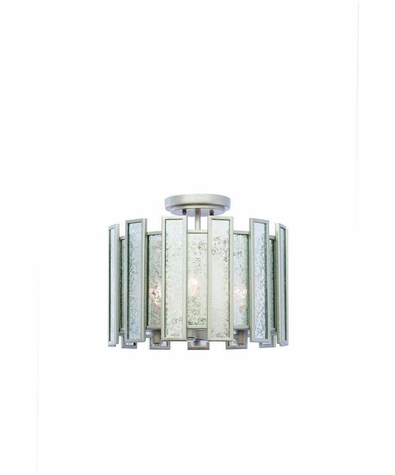 Kalco - 505041TS - Three Light Semi Flush Mount - Palisade - Tarnished Silver