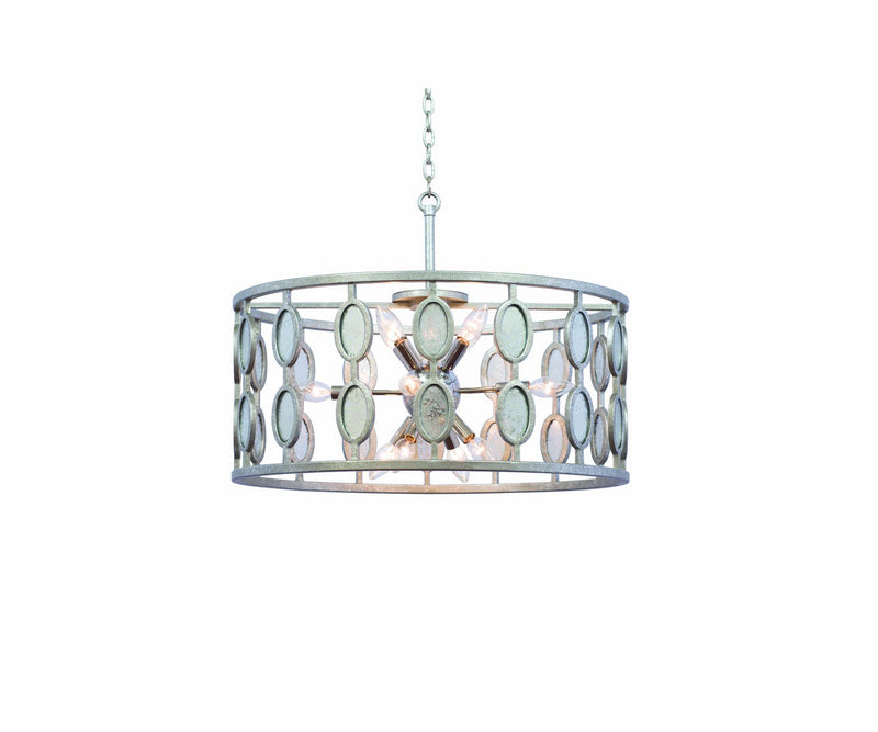 Kalco - 506153VSL - 12 Light Pendant - Palomar - Vintage Silver Leaf