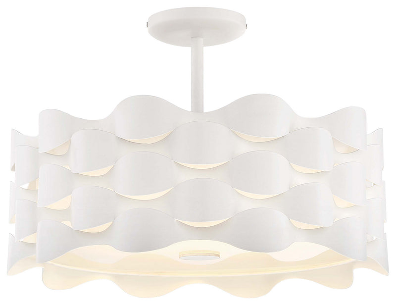 George Kovacs - P1302-655-L - LED Semi Flush Mount - Coastal Current - Sand White