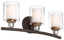 Minka-Lavery - 3073-416 - Three Light Bath - Studio 5 - Painted Bronze w/Natural Brushed Brass