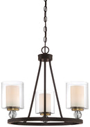 Minka-Lavery - 3077-416 - Three Light Chandelier - Studio 5 - Painted Bronze w/Natural Brushed Brass