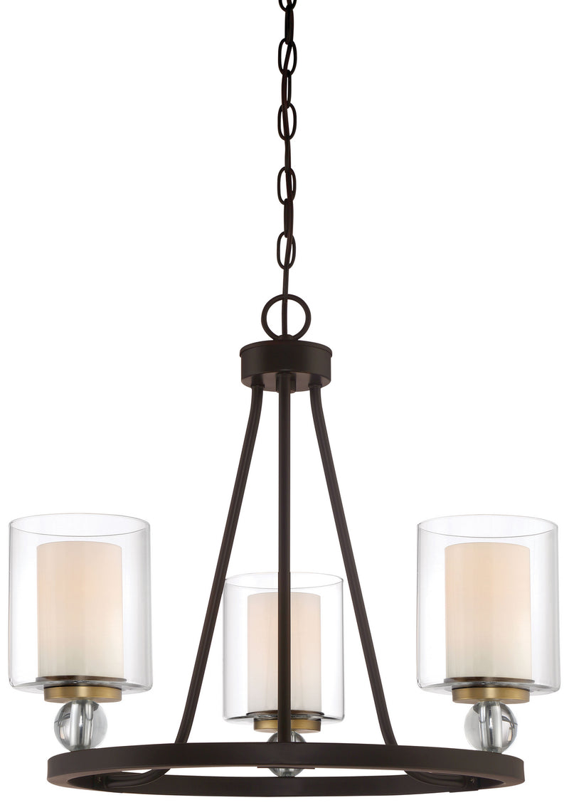 Minka-Lavery - 3077-416 - Three Light Chandelier - Studio 5 - Painted Bronze w/Natural Brushed Brass
