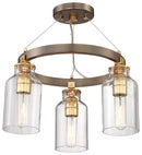 Three Light Semi Flush (Convertible To Pendant)<br /><span style="color:#4AB0CE;">Entrega: 4-10 dias en USA</span><br /><span style="color:#4AB0CE;font-size:60%;">PREGUNTE POR ENTREGA EN PANAMA</span><br />Collection: Morrow<br />Finish: Bronze