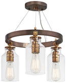 Three Light Semi Flush (Convertible To Pendant)<br /><span style="color:#4AB0CE;">Entrega: 4-10 dias en USA</span><br /><span style="color:#4AB0CE;font-size:60%;">PREGUNTE POR ENTREGA EN PANAMA</span><br />Collection: Morrow<br />Finish: Bronze