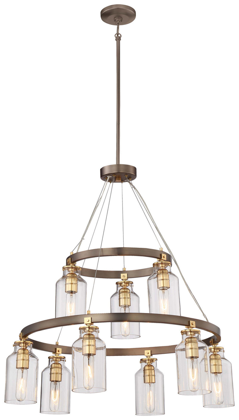 Minka-Lavery - 4559-588 - Nine Light Chandelier - Morrow - Harvard Court Bronze W/Gold Hi