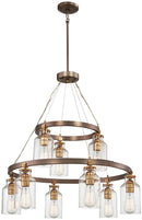 Nine Light Chandelier<br /><span style="color:#4AB0CE;">Entrega: 17-18 semanas en USA</span><br /><span style="color:#4AB0CE;font-size:60%;">PREGUNTE POR ENTREGA EN PANAMA</span><br />Collection: Morrow<br />Finish: Bronze