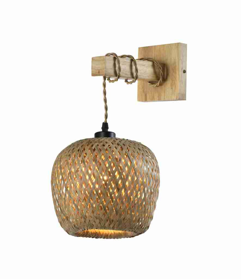 LÁMPARA DE PARED DECORATIVA 1XE27-40W, 110-240V, 50-60HZ, GRADO DE PROTECCION IP20, ACABADO BAMBU.