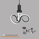 LÁMPARA DE TECHO COLGANTE DECORATIVA LED 18W, INTERRUPTOR CCT PARA ELEGIR TONALIDAD DE LUZ: 30K - 40K -  60K, 110-240V, 50-60HZ, IP20, CRI80, ACABADO NEGRO.