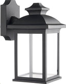 LÁMPARA DE PARED PARA EXTERIOR 1XE27-60W( NO INCLUIDO) 110-240V, IP54, ACABADO COLOR NEGRO +  MATERIAL PC+ VIDRIO.