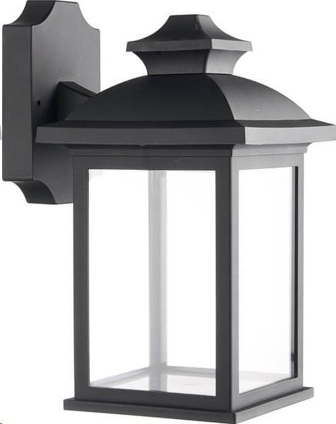 LÁMPARA DE PARED PARA EXTERIOR 1XE27-60W( NO INCLUIDO) 110-240V, IP54, ACABADO COLOR NEGRO +  MATERIAL PC+ VIDRIO.