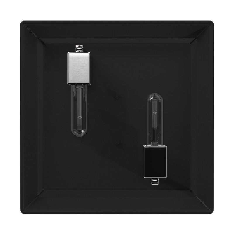 Two Light Flush Mount<br /><span style="color:#4AB0CE;">Entrega: 4-10 dias en USA</span><br /><span style="color:#4AB0CE;font-size:60%;">PREGUNTE POR ENTREGA EN PANAMA</span><br />Collection: Vineyard<br />Finish: Black & Chrome