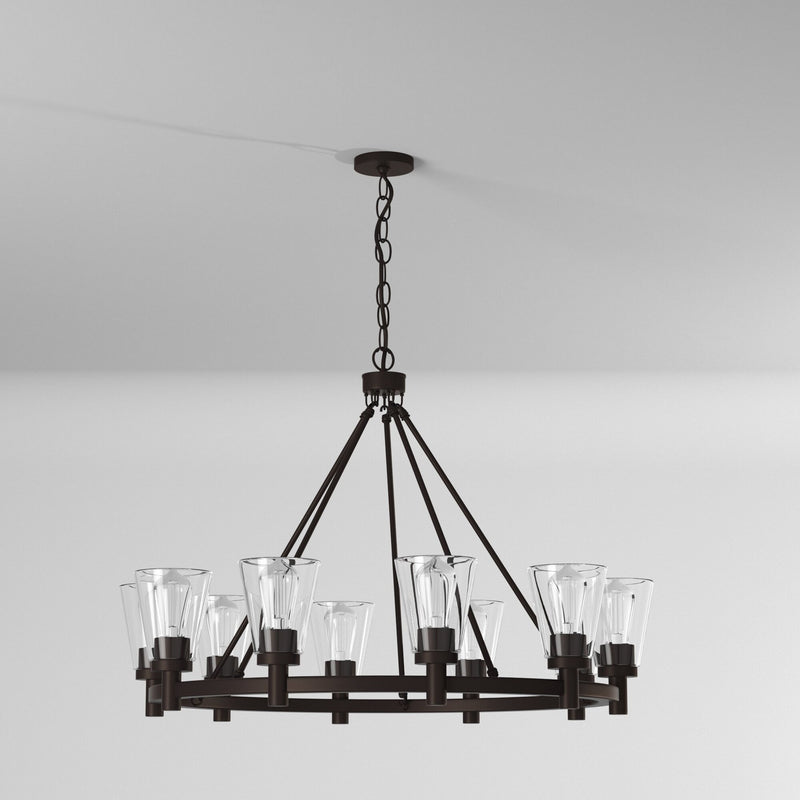 Ten Light Chandelier<br /><span style="color:#4AB0CE;">Entrega: 4-10 dias en USA</span><br /><span style="color:#4AB0CE;font-size:60%;">PREGUNTE POR ENTREGA EN PANAMA</span><br />Collection: Clarence<br />Finish: Oil Rubbed Bronze