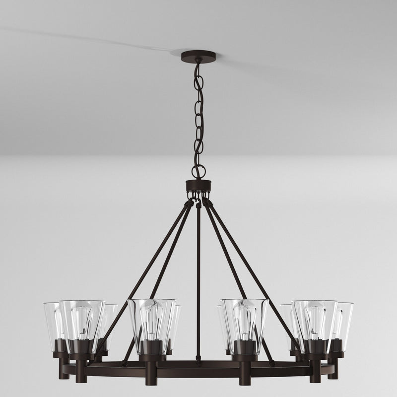 Ten Light Chandelier<br /><span style="color:#4AB0CE;">Entrega: 4-10 dias en USA</span><br /><span style="color:#4AB0CE;font-size:60%;">PREGUNTE POR ENTREGA EN PANAMA</span><br />Collection: Clarence<br />Finish: Oil Rubbed Bronze