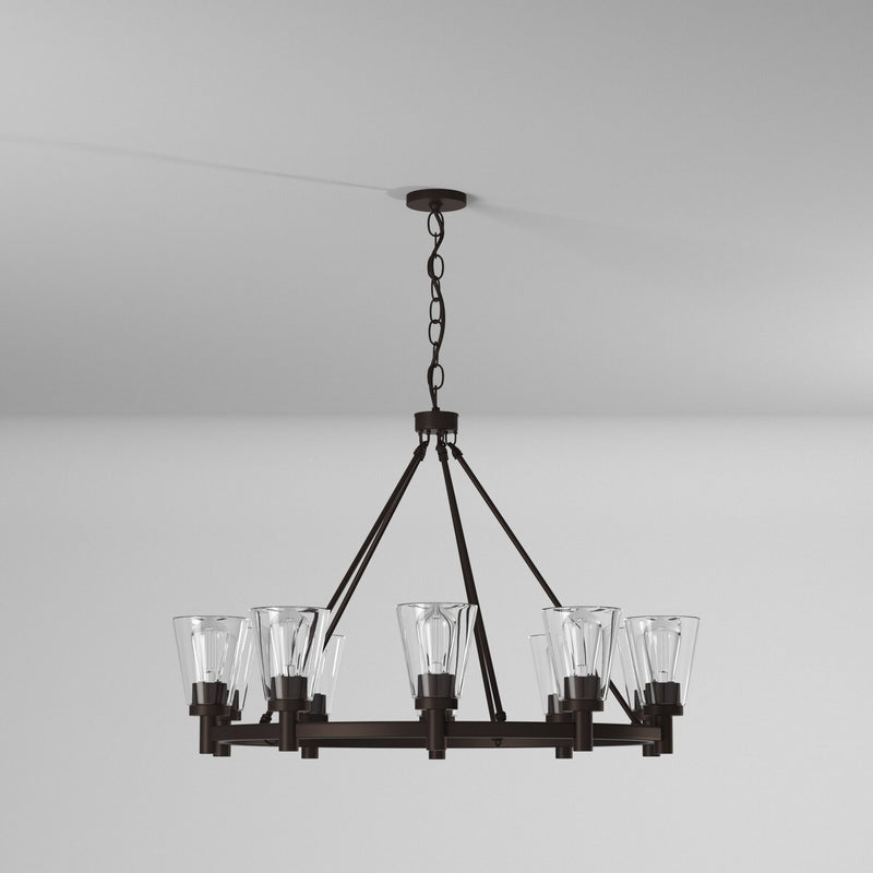 Ten Light Chandelier<br /><span style="color:#4AB0CE;">Entrega: 4-10 dias en USA</span><br /><span style="color:#4AB0CE;font-size:60%;">PREGUNTE POR ENTREGA EN PANAMA</span><br />Collection: Clarence<br />Finish: Oil Rubbed Bronze