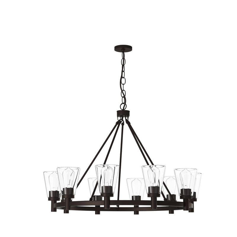 Ten Light Chandelier<br /><span style="color:#4AB0CE;">Entrega: 4-10 dias en USA</span><br /><span style="color:#4AB0CE;font-size:60%;">PREGUNTE POR ENTREGA EN PANAMA</span><br />Collection: Clarence<br />Finish: Oil Rubbed Bronze