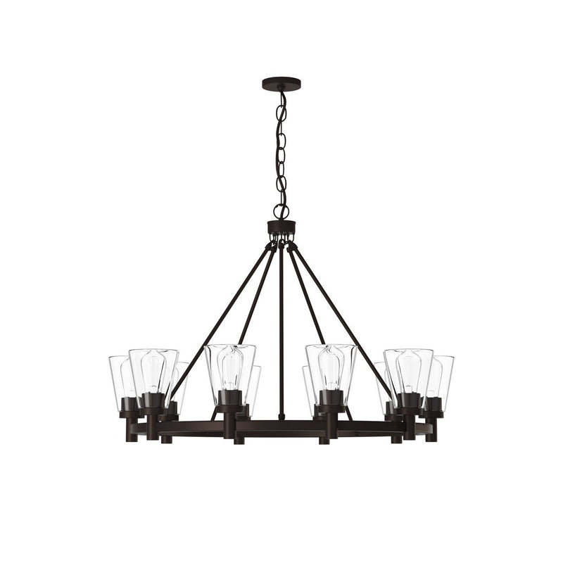 Ten Light Chandelier<br /><span style="color:#4AB0CE;">Entrega: 4-10 dias en USA</span><br /><span style="color:#4AB0CE;font-size:60%;">PREGUNTE POR ENTREGA EN PANAMA</span><br />Collection: Clarence<br />Finish: Oil Rubbed Bronze