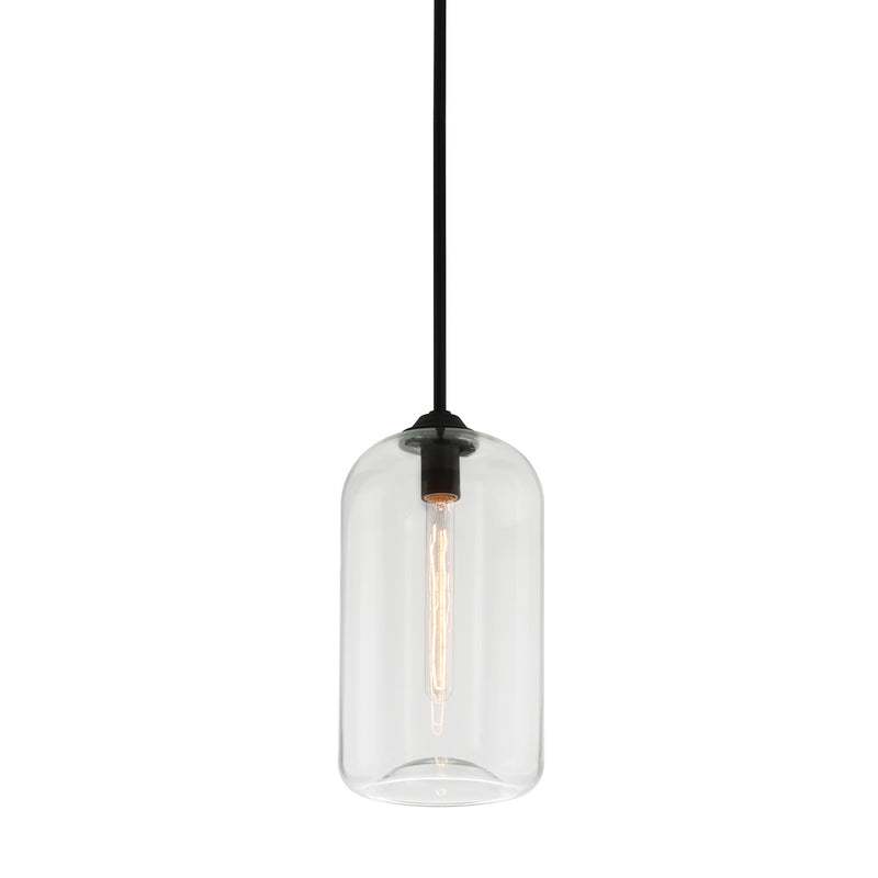 Troy Lighting - F5561-SBK - One Light Pendant - District - Soft Black