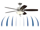 52"Ceiling Fan<br /><span style="color:#4AB0CE;">Entrega: 4-10 dias en USA</span><br /><span style="color:#4AB0CE;font-size:60%;">PREGUNTE POR ENTREGA EN PANAMA</span><br />Collection: Aire Deluxe<br />Finish: Brushed Nickel
