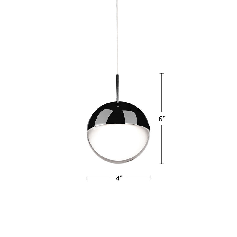 Kuzco Lighting - 402801BC-LED - LED Pendant - Pluto - Black Chrome