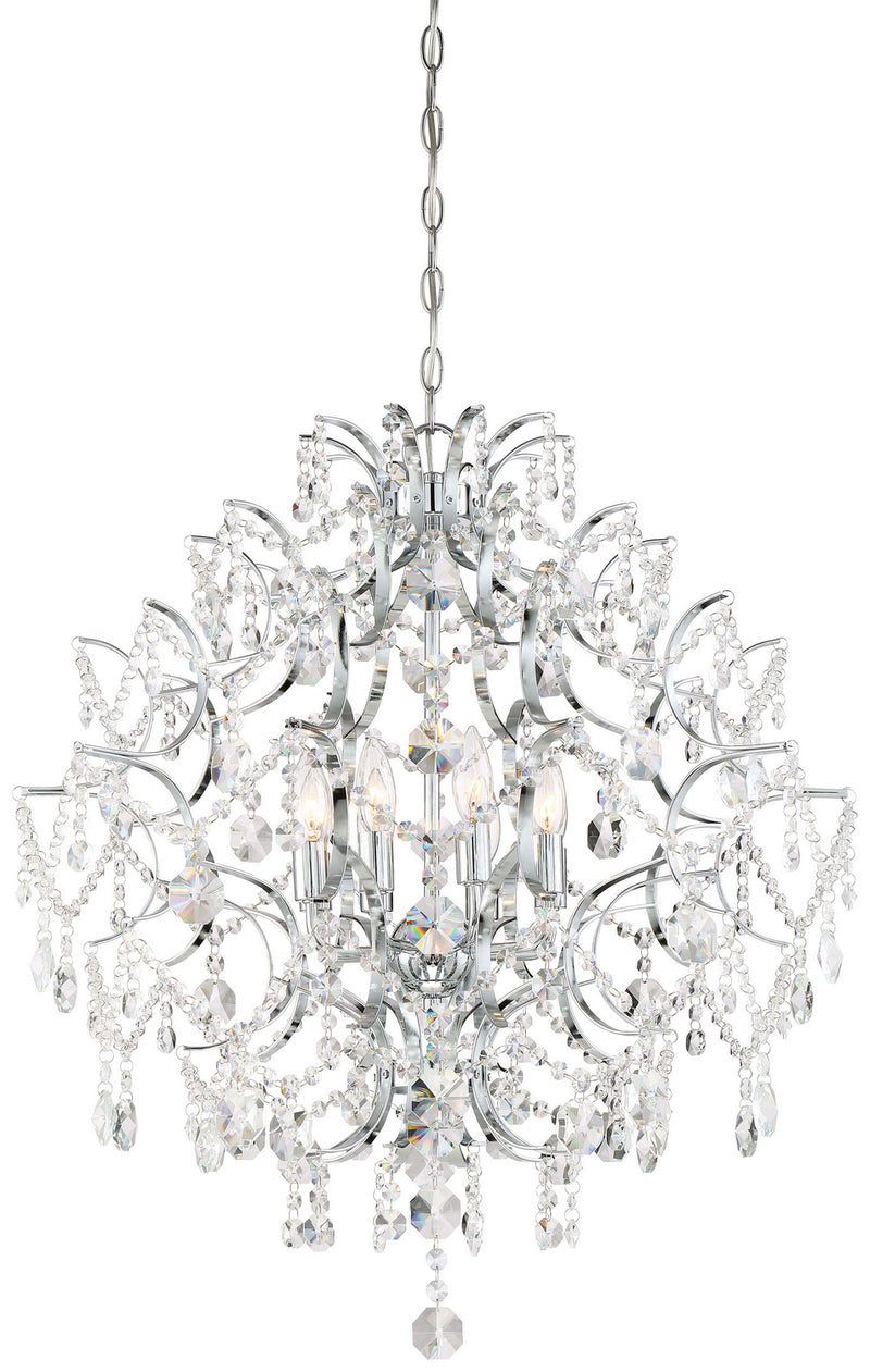 Eight Light Chandelier<br /><span style="color:#4AB0CE;">Entrega: 4-10 dias en USA</span><br /><span style="color:#4AB0CE;font-size:60%;">PREGUNTE POR ENTREGA EN PANAMA</span><br />Collection: Isabella's Crown<br />Finish: Chrome