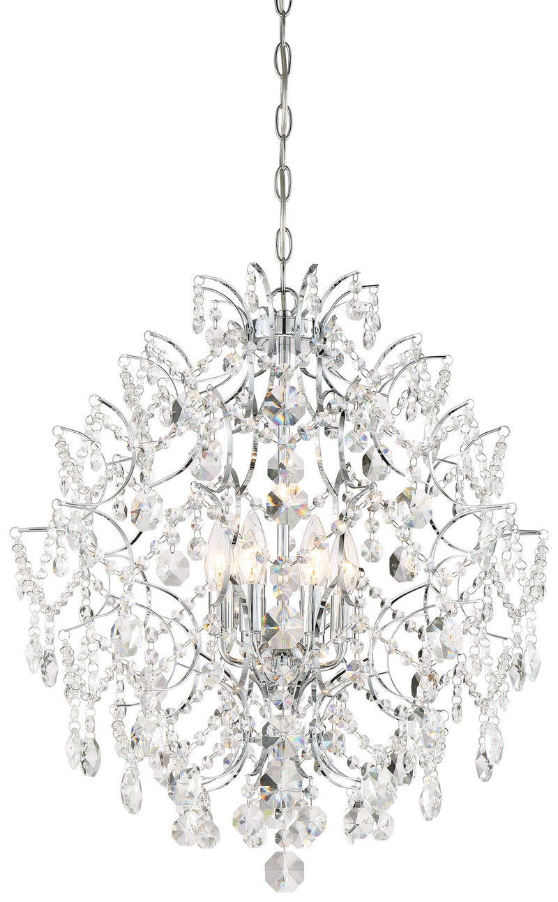 Six Light Chandelier<br /><span style="color:#4AB0CE;">Entrega: 4-10 dias en USA</span><br /><span style="color:#4AB0CE;font-size:60%;">PREGUNTE POR ENTREGA EN PANAMA</span><br />Collection: Isabella'S Crown<br />Finish: Chrome