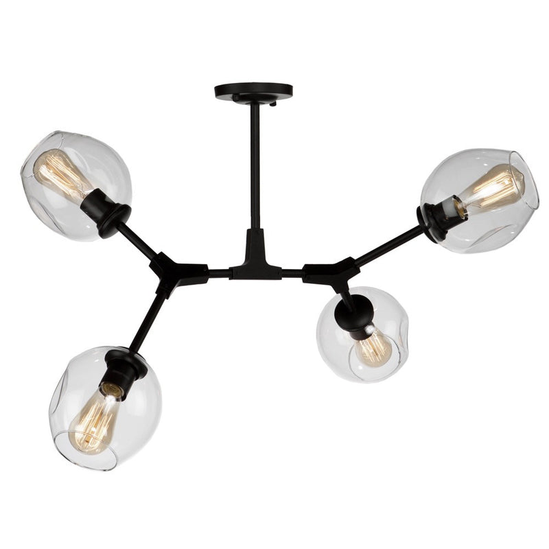 Artcraft Canada - JA14024BK - Four Light Semi Flush Mount - Organic - Black