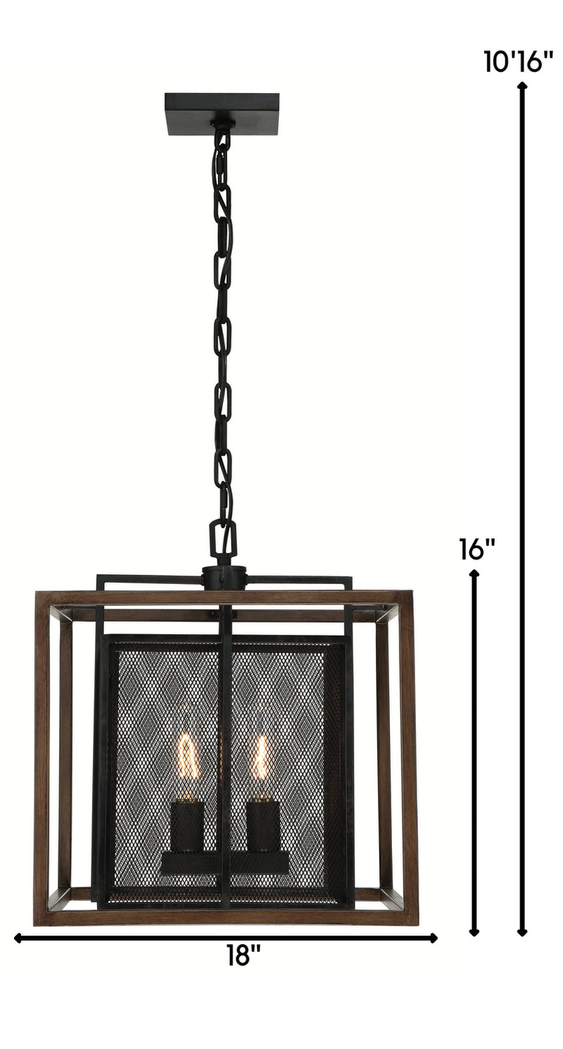 Two Light Pendant<br /><span style="color:#4AB0CE;">Entrega: 4-10 dias en USA</span><br /><span style="color:#4AB0CE;font-size:60%;">PREGUNTE POR ENTREGA EN PANAMA</span><br />Collection: Rio Lobo<br />Finish: Dark Oak/Black