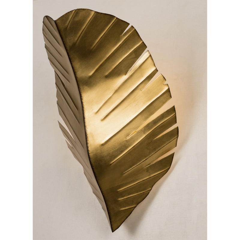 Two Light Wall Sconce<br /><span style="color:#4AB0CE;">Entrega: 4-10 dias en USA</span><br /><span style="color:#4AB0CE;font-size:60%;">PREGUNTE POR ENTREGA EN PANAMA</span><br />Collection: Banana Leaf<br />Finish: Gold/Dark Edging